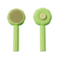 HKM-952467 Sunflower Shape Pet Comb for Cats – Fine Needle Design in Green and Orange
