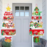 HKM-952659 Cartoon Christmas Scene Layout Door Curtain Decoration, Paper Hanging Ornaments