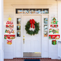HKM-952659 Cartoon Christmas Scene Layout Door Curtain Decoration, Paper Hanging Ornaments