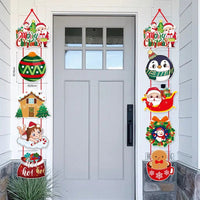 HKM-952659 Cartoon Christmas Scene Layout Door Curtain Decoration, Paper Hanging Ornaments