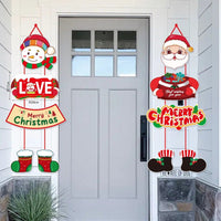 HKM-952659 Cartoon Christmas Scene Layout Door Curtain Decoration, Paper Hanging Ornaments