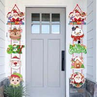 HKM-952659 Cartoon Christmas Scene Layout Door Curtain Decoration, Paper Hanging Ornaments