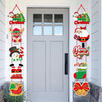 HKM-952659 Cartoon Christmas Scene Layout Door Curtain Decoration, Paper Hanging Ornaments