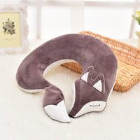 HKM-952659 Fox U-Shaped Pillow in Soft Spandex and PP Cotton for Office, Travel, and Relaxation