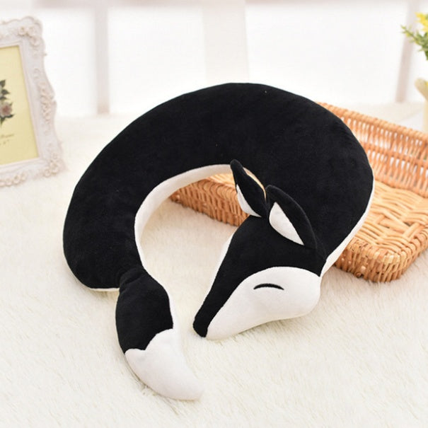 HKM-952659 Fox U-Shaped Pillow in Soft Spandex and PP Cotton for Office, Travel, and Relaxation