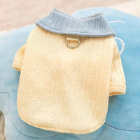 HKM-952851 Cozy Color-Block Dog Shirt with Bow Tie for Small and Medium Breeds, Perfect for Cool Weather and Special Occasions