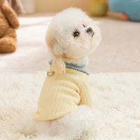 HKM-952851 Cozy Color-Block Dog Shirt with Bow Tie for Small and Medium Breeds, Perfect for Cool Weather and Special Occasions