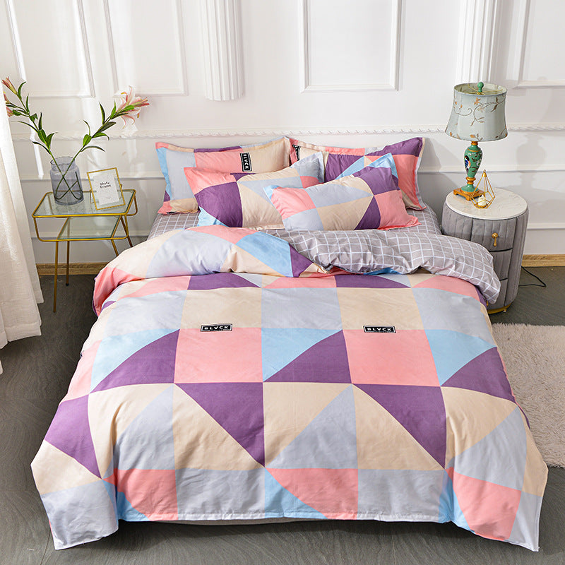 HKM-952851 Pure Cotton Brushed Four-Piece Bedding Set in Multiple Sizes and Styles