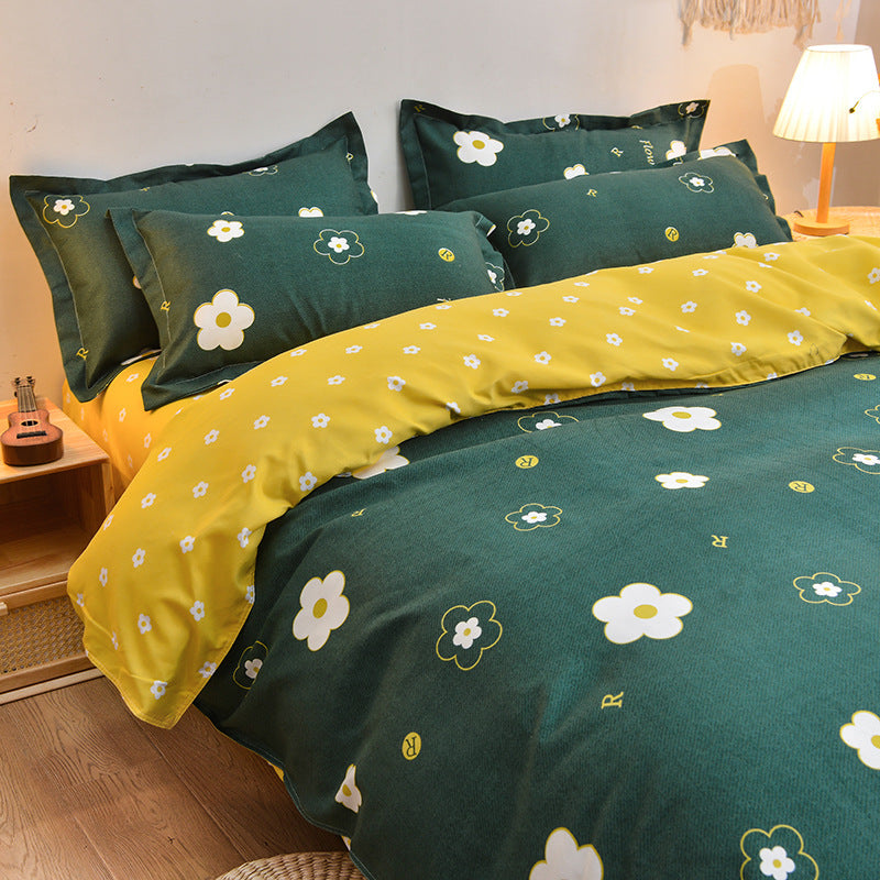 HKM-952851 Pure Cotton Brushed Four-Piece Bedding Set in Multiple Sizes and Styles