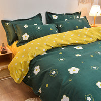 HKM-952851 Pure Cotton Brushed Four-Piece Bedding Set in Multiple Sizes and Styles