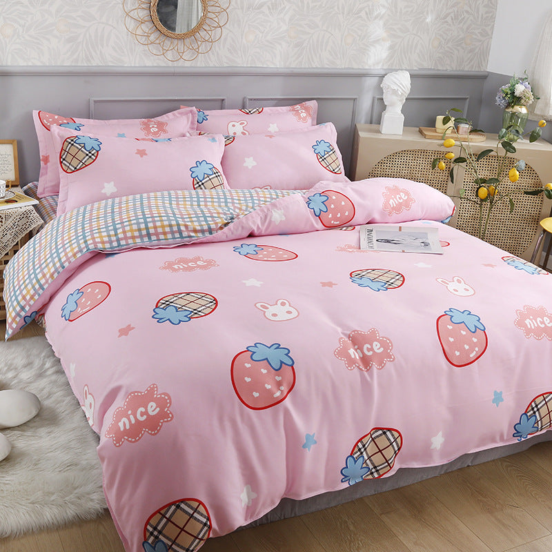 HKM-952851 Pure Cotton Brushed Four-Piece Bedding Set in Multiple Sizes and Styles