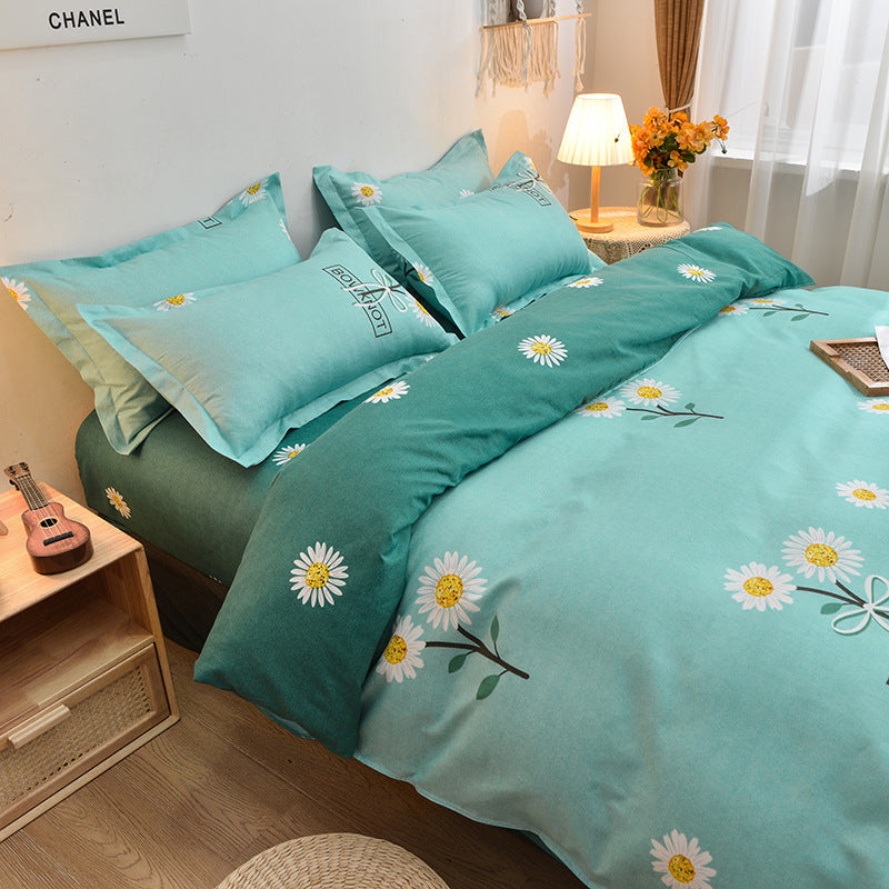 HKM-952851 Pure Cotton Brushed Four-Piece Bedding Set in Multiple Sizes and Styles