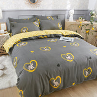 HKM-952851 Pure Cotton Brushed Four-Piece Bedding Set in Multiple Sizes and Styles