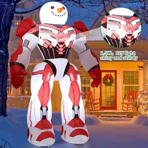 KTX-952979 6.5 FT Tall Outdoor Inflatable Snowman - Christmas Decoration with Eco-Friendly Material