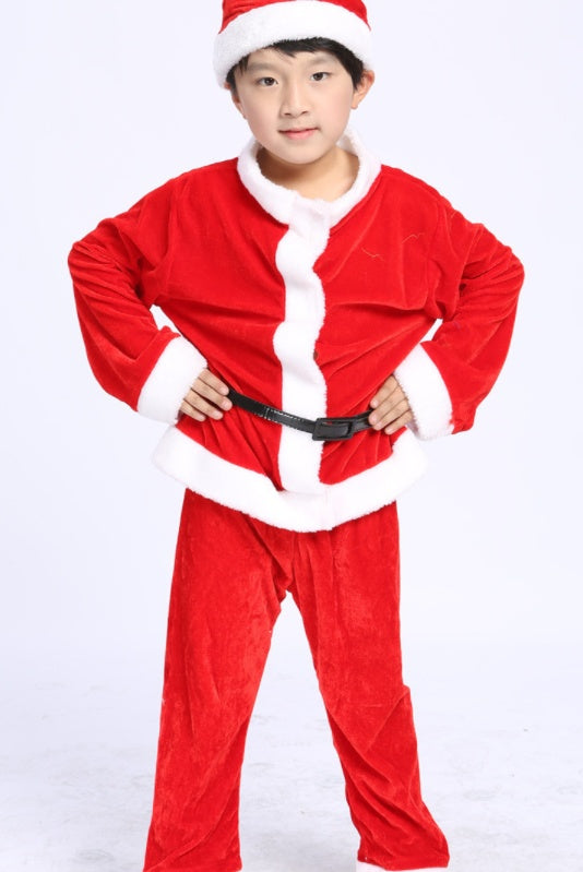 HKM-952979 Golden Velvet Christmas Costume for Children - 99% Cotton, Comfortable and Stylish