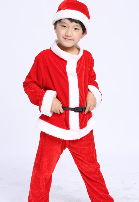HKM-952979 Golden Velvet Christmas Costume for Children - 99% Cotton, Comfortable and Stylish