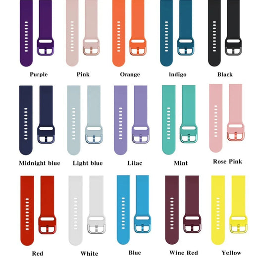 HKM-953043 Galaxy Watch Active Silicone Strap - 20mm, Multiple Color Options Available, Ideal for Daily Wear