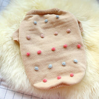 HKM-953107 Cozy Pearl Milk Tea Acrylic Sweater for Two-Legged Pets - Autumn & Winter Style