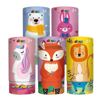 HKM-953107 Silky Crayon Set for Kids - 12 Non-toxic Colors in Cylinder Box, Erasable and Safe for Ages 3+