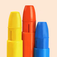 HKM-953107 Silky Crayon Set for Kids - 12 Non-toxic Colors in Cylinder Box, Erasable and Safe for Ages 3+