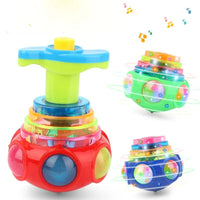 HKM-953171 LED Flashing Musical Spinning Tops for Children - Interactive Gyroscope Toy