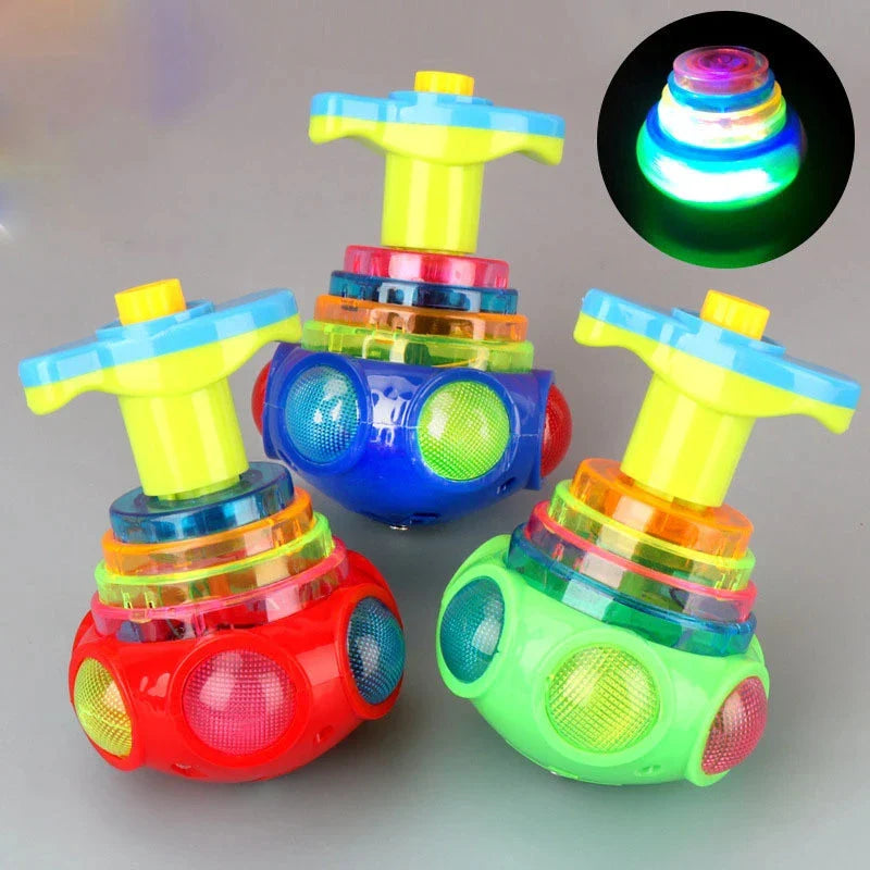 HKM-953171 LED Flashing Musical Spinning Tops for Children - Interactive Gyroscope Toy