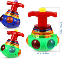 HKM-953171 LED Flashing Musical Spinning Tops for Children - Interactive Gyroscope Toy