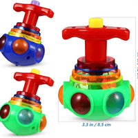 HKM-953171 LED Flashing Musical Spinning Tops for Children - Interactive Gyroscope Toy