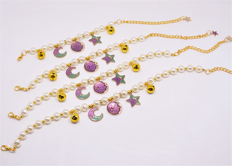 HKM-953235 Metal Neck Ornaments with Bells for Puppies - Adjustable Sizes XS to L in Blue and Purple
