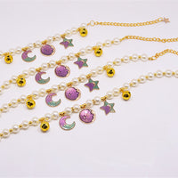 HKM-953235 Metal Neck Ornaments with Bells for Puppies - Adjustable Sizes XS to L in Blue and Purple