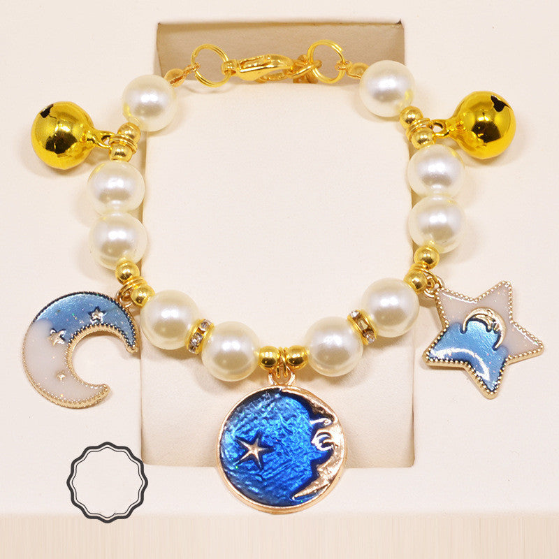 HKM-953235 Metal Neck Ornaments with Bells for Puppies - Adjustable Sizes XS to L in Blue and Purple