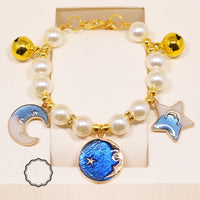 HKM-953235 Metal Neck Ornaments with Bells for Puppies - Adjustable Sizes XS to L in Blue and Purple