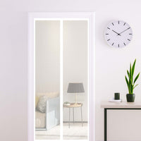 HKM-953299 Magnetic Stripe Summer Door Curtain with Velcro, Black/White Polyester, Modern Style, Sizes 90x210cm & 100x210cm