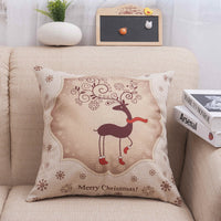 HKM-953427 Christmas Linen Pillowcase with Stripes - 45x45cm, Multiple Colors Available