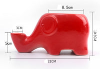 HKM-953555 Ceramic Elephant Drinking Fountain Cat Bowl - Pink, 500ml, 21cm Length, 10.5cm Height