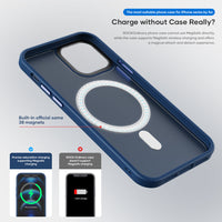 HKM-953619 Magnetic Protective Cover for iPhone 12/12 Pro/12 Pro Max – Simple Design in Blue
