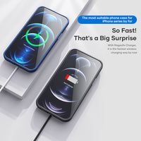 HKM-953619 Magnetic Protective Cover for iPhone 12/12 Pro/12 Pro Max – Simple Design in Blue