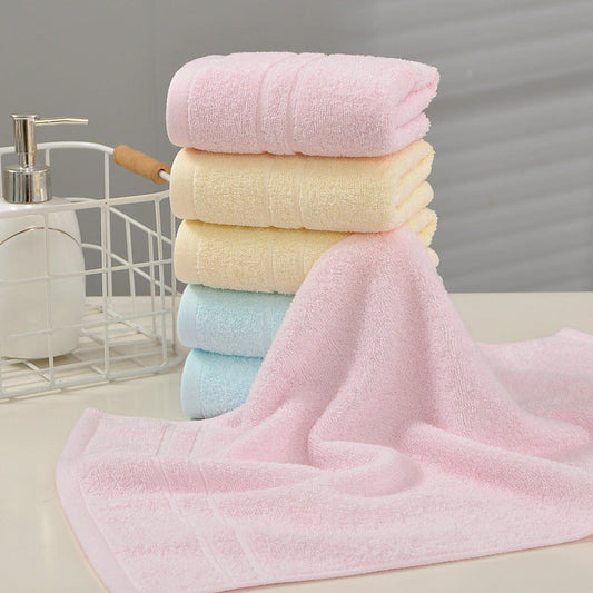 HKM-953939 Cotton Face Towel in Light Yellow, Pink, and Light Blue - Soft & Absorbent 60x30CM