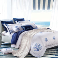 HKM-954003 Four-Piece White Cotton Bedding Set with Embroidery - Simple Nordic Style