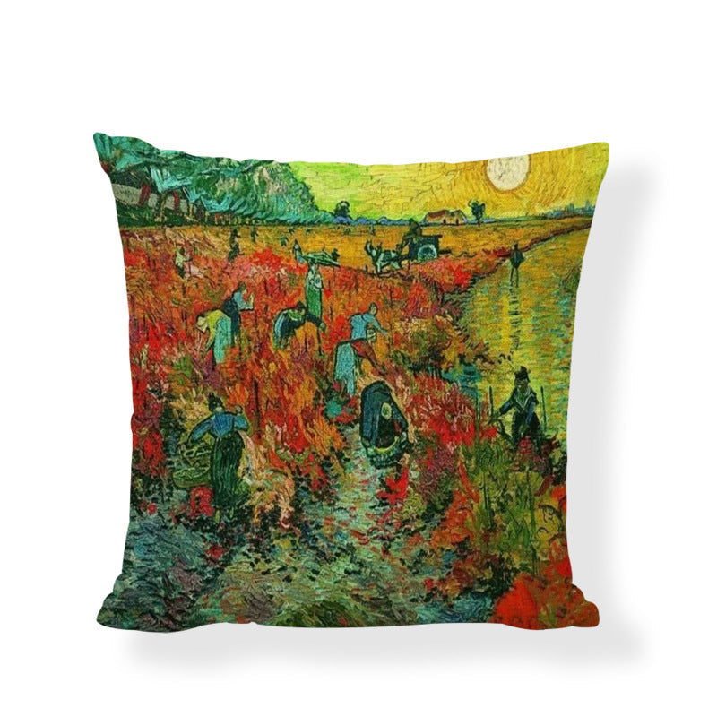 HKM-954067 Famous Art Character Cushion Cover, Linen Blend, 45x45cm, Suitable for Living Room and Bedroom