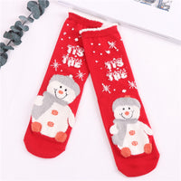 HKM-954131 Cozy Santa Claus Patterned Casual Socks for Spring, Summer, and Autumn