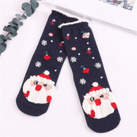 HKM-954131 Cozy Santa Claus Patterned Casual Socks for Spring, Summer, and Autumn