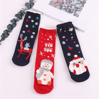 HKM-954131 Cozy Santa Claus Patterned Casual Socks for Spring, Summer, and Autumn