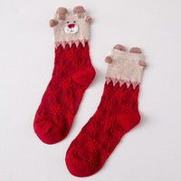 HKM-954131 Cozy Santa Claus Patterned Casual Socks for Spring, Summer, and Autumn