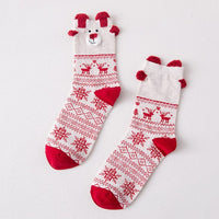 HKM-954131 Cozy Santa Claus Patterned Casual Socks for Spring, Summer, and Autumn