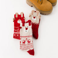 HKM-954131 Cozy Santa Claus Patterned Casual Socks for Spring, Summer, and Autumn