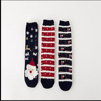 HKM-954131 Cozy Santa Claus Patterned Casual Socks for Spring, Summer, and Autumn