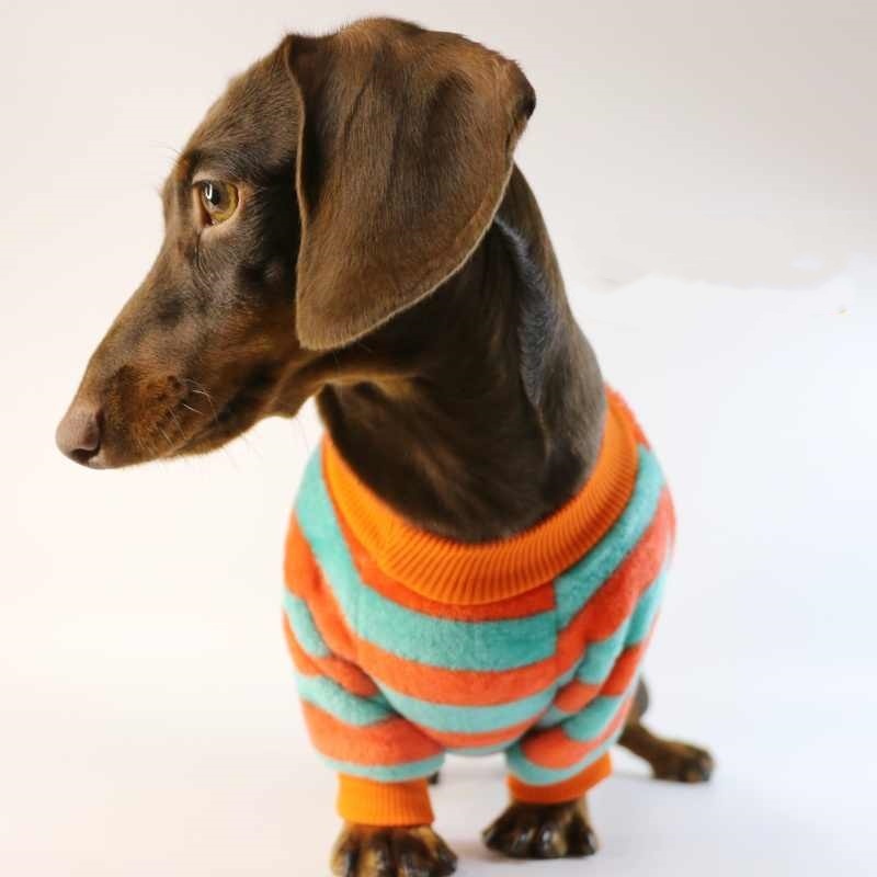 HKM-954195 Casual Round Neck Sweatshirt for Dogs and Cats - Cozy Warmth in Stripes
