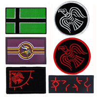 HKM-954451 Viking Flag Embroidered Velcro Patch for Customization on Bags, Hats, and Apparel