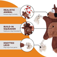 HKM-954515 Plush Squeaky Dog Toys - Durable Chewing Animal Designs for Interactive Play